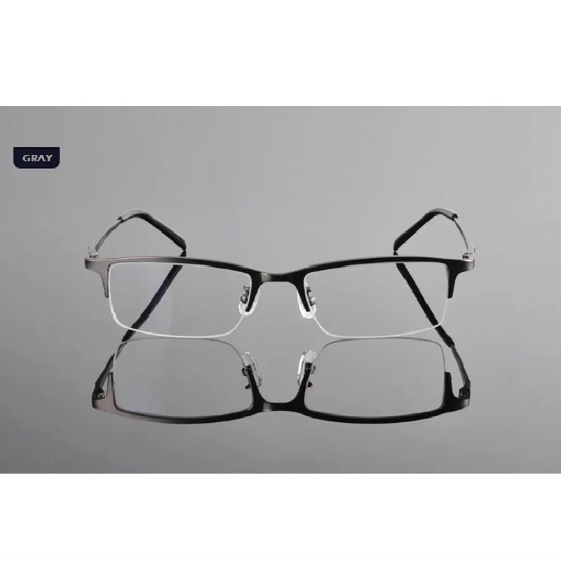 Chashma Ochki Men's Semi Rim Square Titanium Eyeglasses 78906