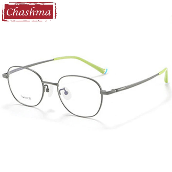 Chashma Ottica Unisex Teen Full Rim Oval Titanium Eyeglasses 10036