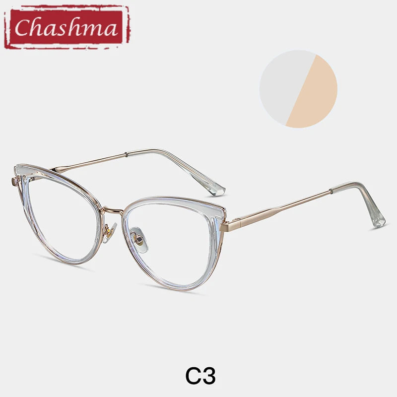 Chashma Women's Full Rim Cat Eye Tr 90 Titanium Eyeglasses 87316 Full Rim Chashma C3  