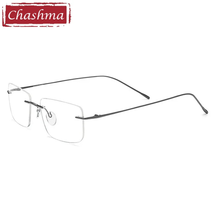 Chashma Unisex Rimless Square Titanium Eyeglasses 185870