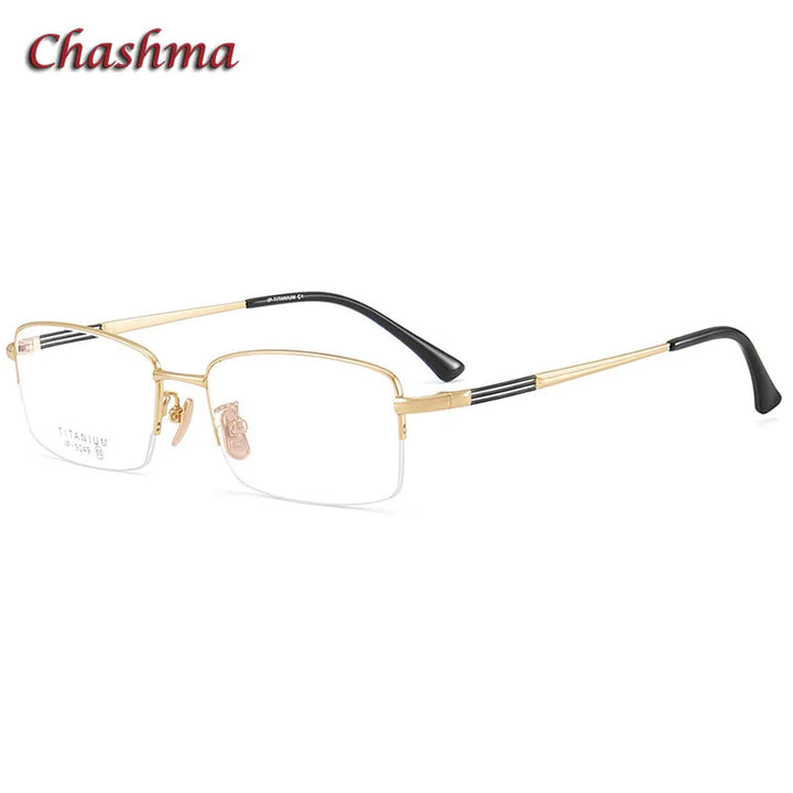 Chashma Ochki Unisex Semi Rim Square Titanium Eyeglasses 9049 Semi Rim Chashma Ochki   