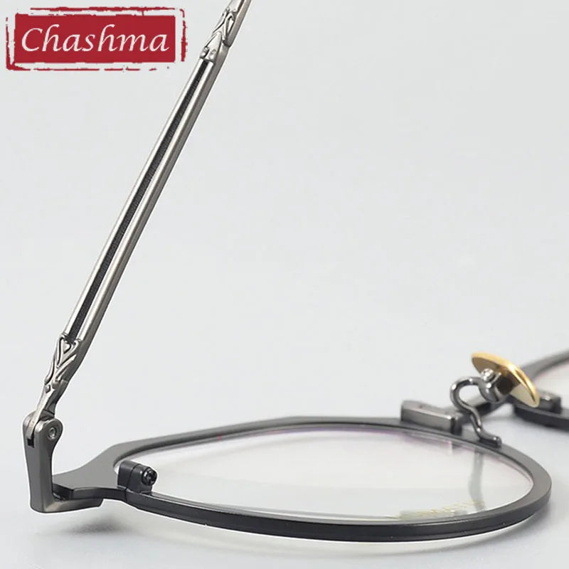 Chashma Unisex Full Rim Flat Top Round Titanium Acetate Eyeglasses 061 Full Rim Chashma   