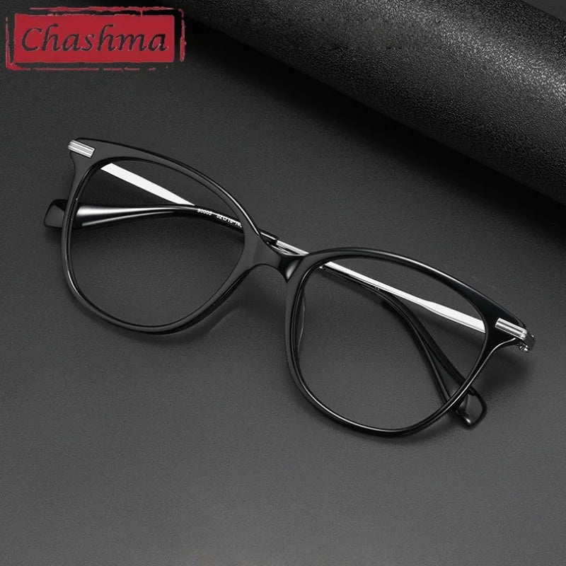 Chashma Women's Full Rim Oval Cat Eye Acetate Titanium Eyeglasses 790005