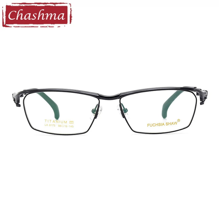 Chashma Unisex Full Rim Square Brow Line Titanium Eyeglasses 6175 Full Rim Chashma   