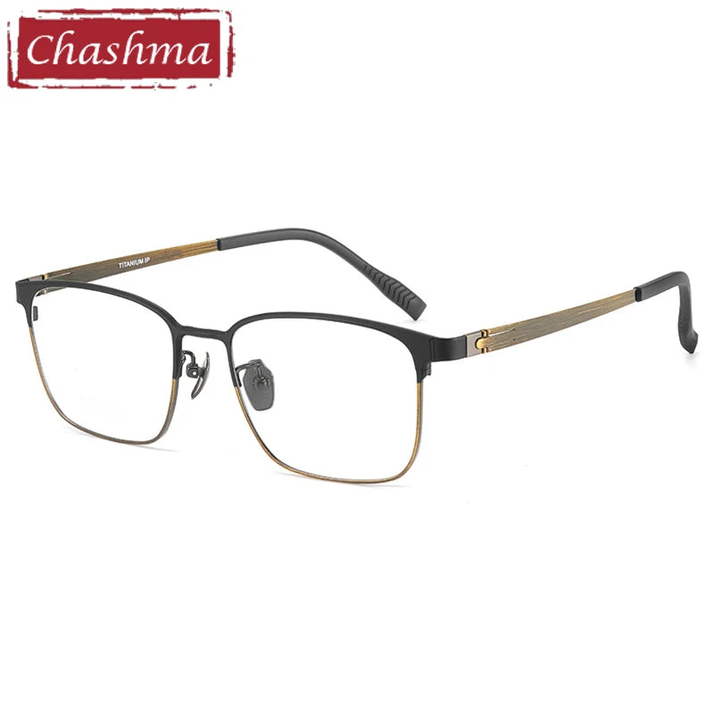 Chashma Ottica Men's Full Rim Square Titanium Eyeglasses 401285