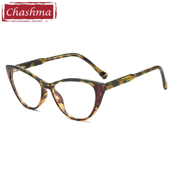 Chashma Ochki Women's Full Rim Cat Eye Tr 90 Alloy Eyeglasses 95125