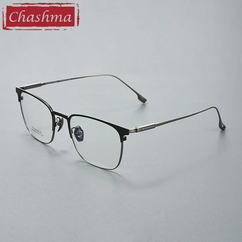 Chashma Unisex Full Rim Square Titanium Brow Line Eyeglasses 81023 Full Rim Chashma   