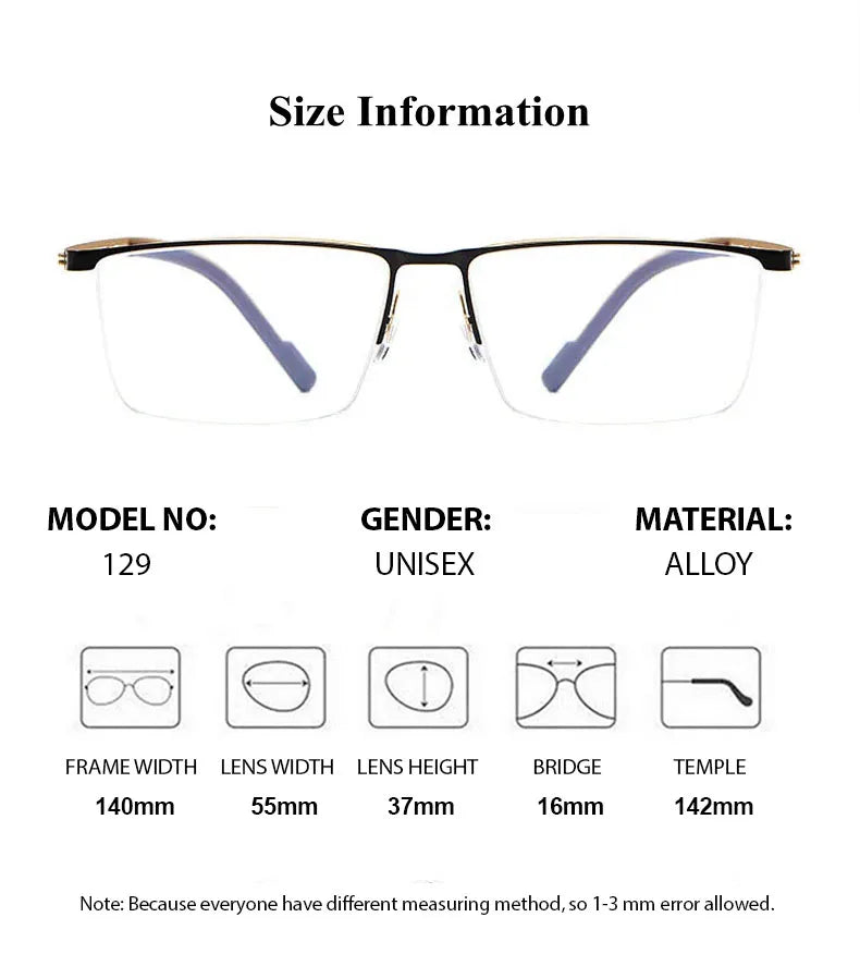 Chashma Ottica Men's Semi Rim Square Alloy Eyeglasses 642129