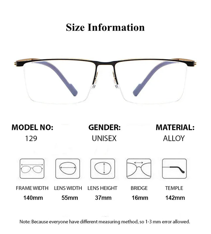 Chashma Ottica Men's Semi Rim Square Alloy Eyeglasses 642129