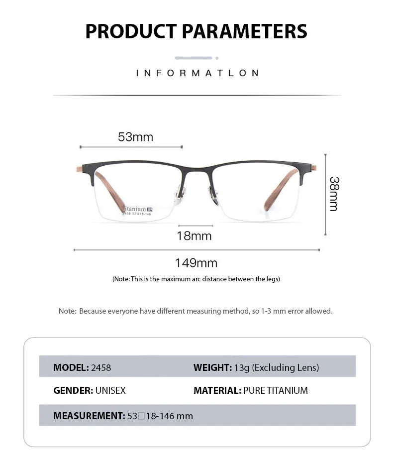 Chashma Ochki Men's Semi Rim Square Titanium Eyeglasses 24584