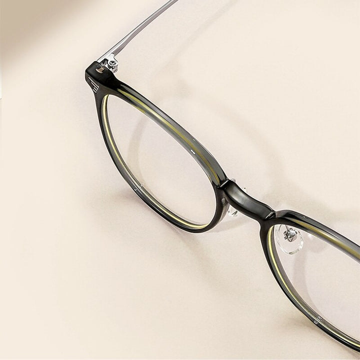 Yimaruili Unisex Full Rim Square Tr 90 Alloy Eyeglasses 01247 Full Rim Yimaruili Eyeglasses   