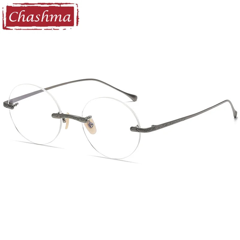 Chashma Women's Rimless Round Titanium Eyeglasses 885933.