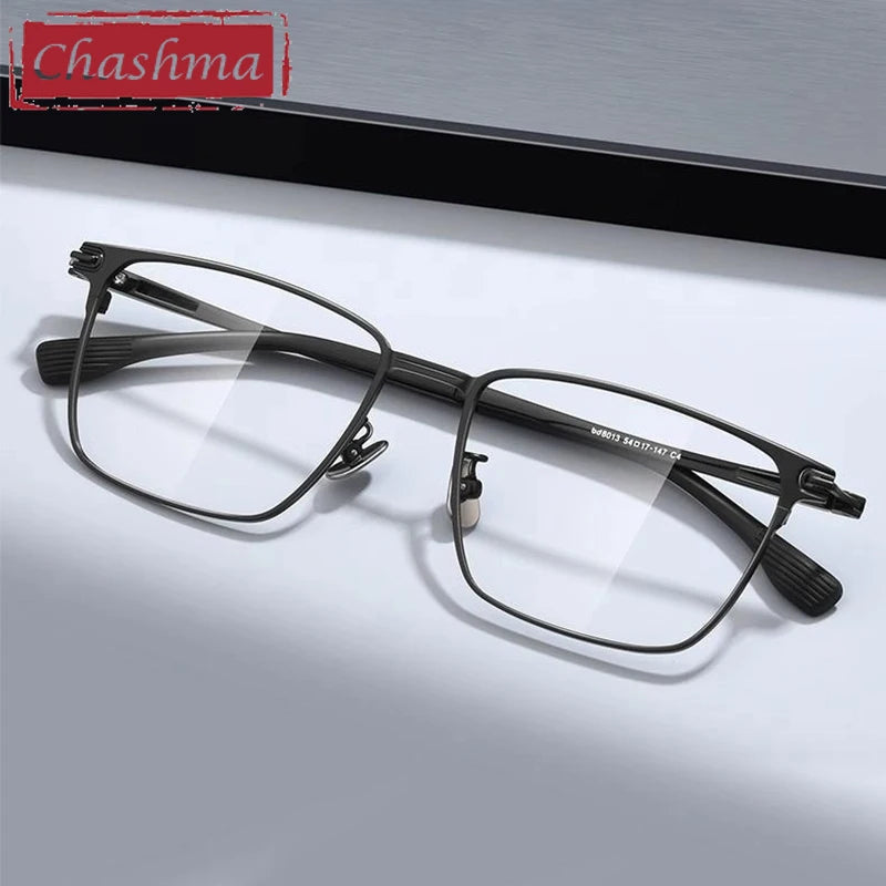 Chashma Ochki Unisex Full Rim Square Titanium Eyeglasses 888013