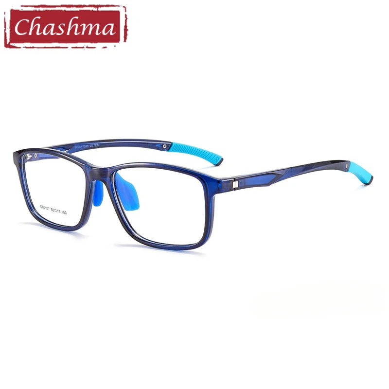 Chashma Ochki Unisex Full Rim Square Tr 90 Titanium Eyeglasses 960107