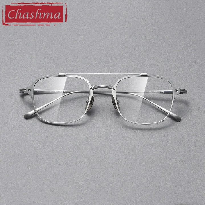 Chashma Men's Full Rim Square Double Bridge Titanium Eyeglasses 778431