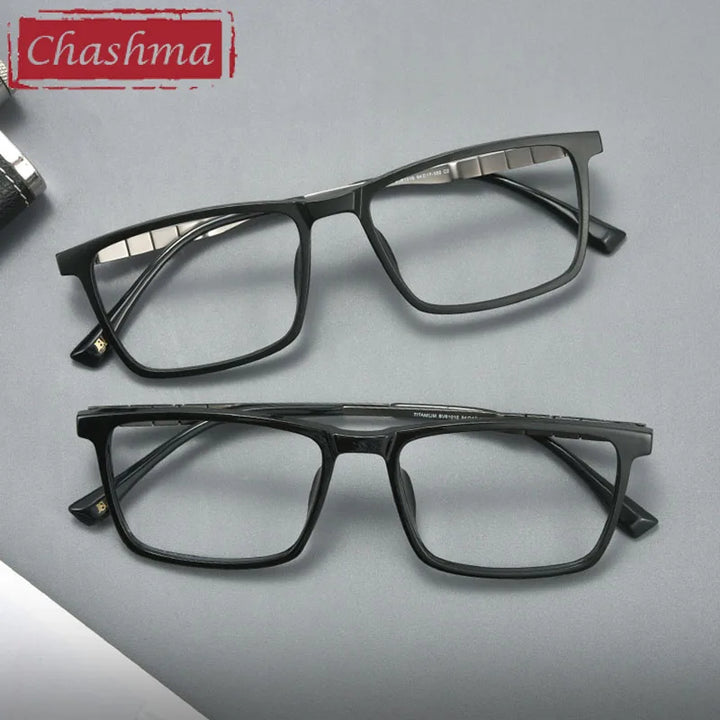 Chashma Unisex Full Rim Big Square Titanium Tr 90 Eyeglasses 61010 Full Rim Chashma   