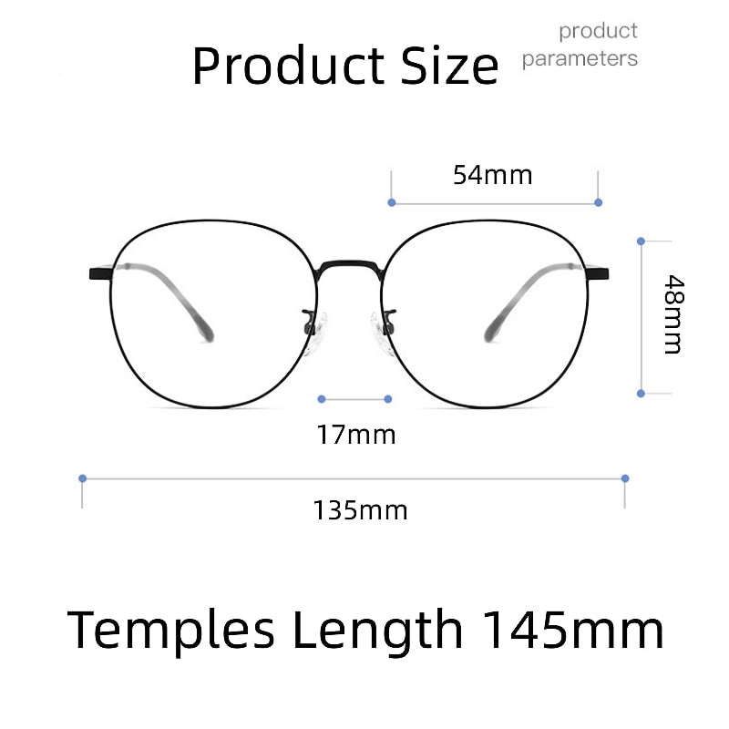 KatKani Unisex Full Rim Round Square Titanium Alloy Eyeglasses 1007T Full Rim KatKani Eyeglasses   