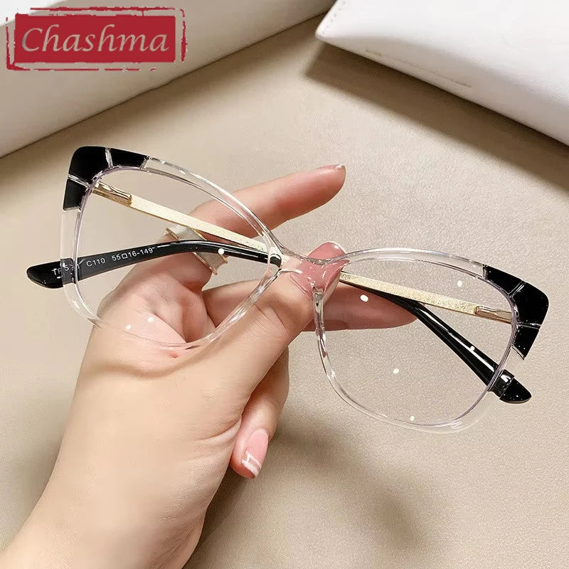 Chashma Women's Full Rim Square Cat Eye Tr 90 Alloy Eyeglasses 75721