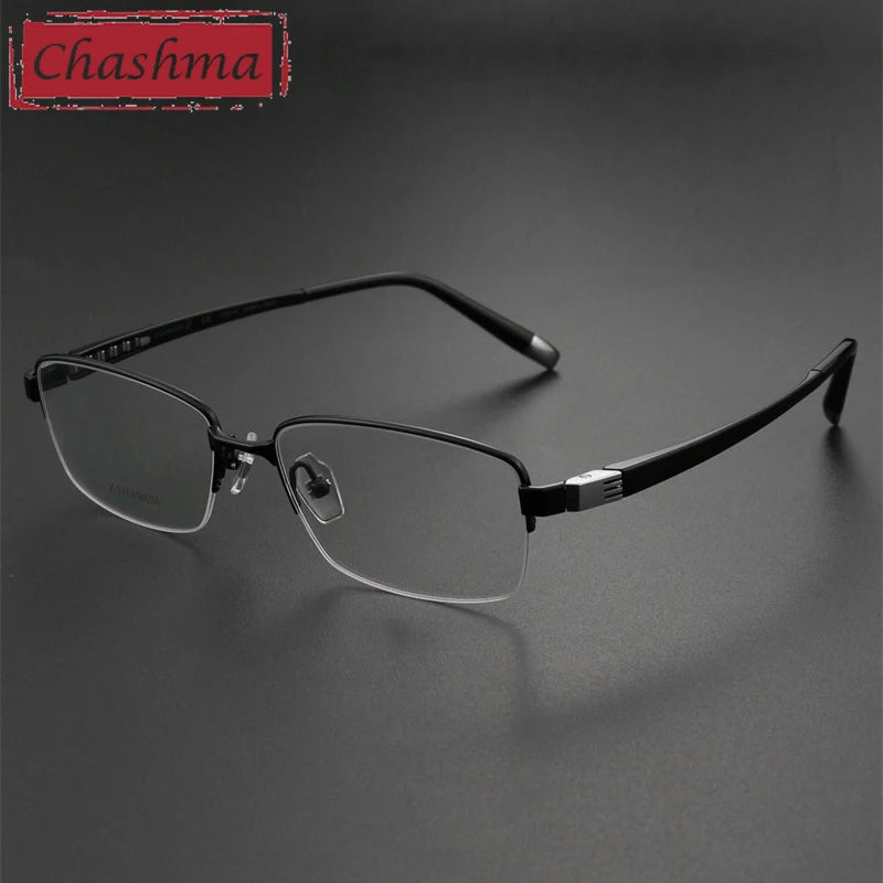 Chashma Ochki Women's Semi Rim Polygon Square Titanium Eyeglasses 627040