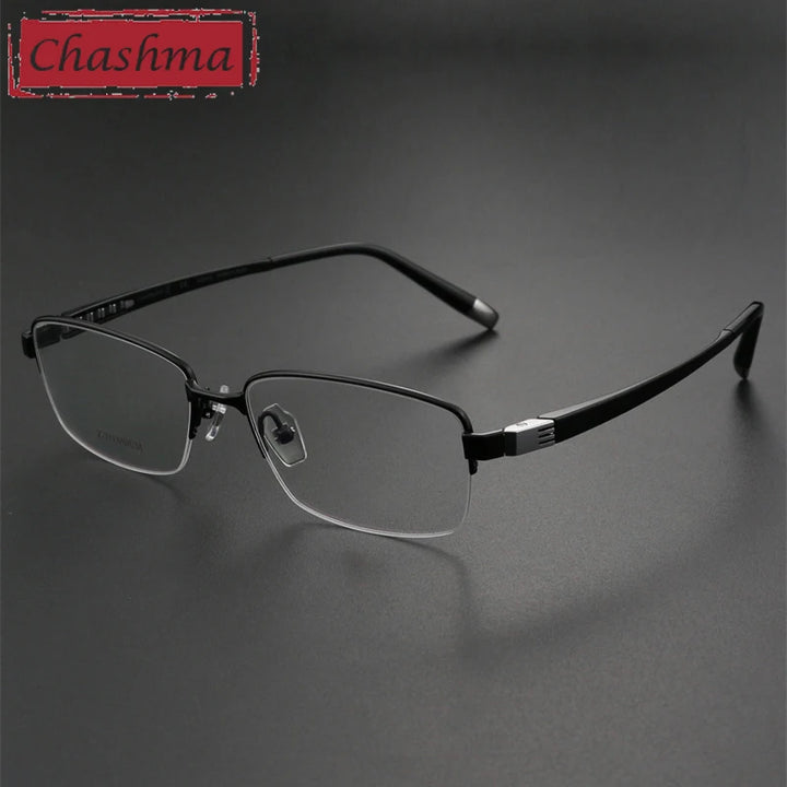 Chashma Ochki Women's Semi Rim Polygon Square Titanium Eyeglasses 627040