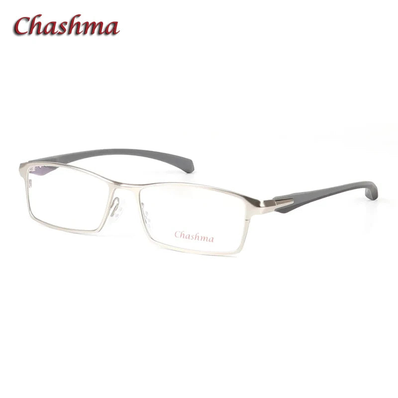 Chashma Ochki Unisex Full Rim Square Titanium Alloy Eyeglasses 49064