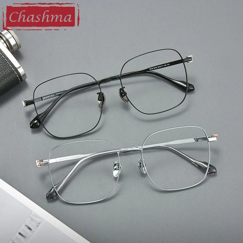 Chashma Unisex Full Rim Square Titanium Eyeglasses 61038 Full Rim Chashma   