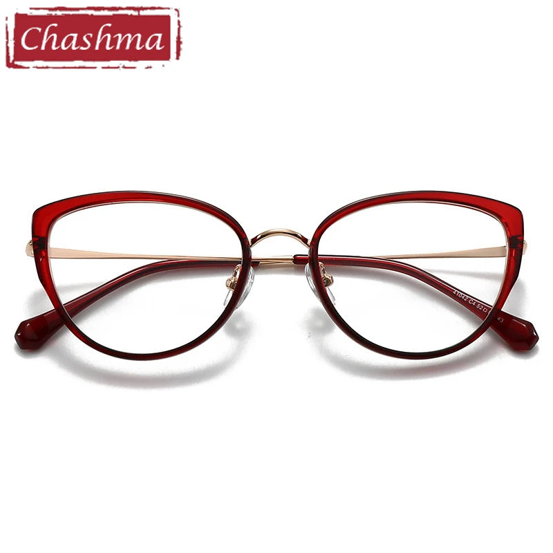 Chashma Ottica Women's Full Rim Cat Eye Acetate Alloy Eyeglasses 441042