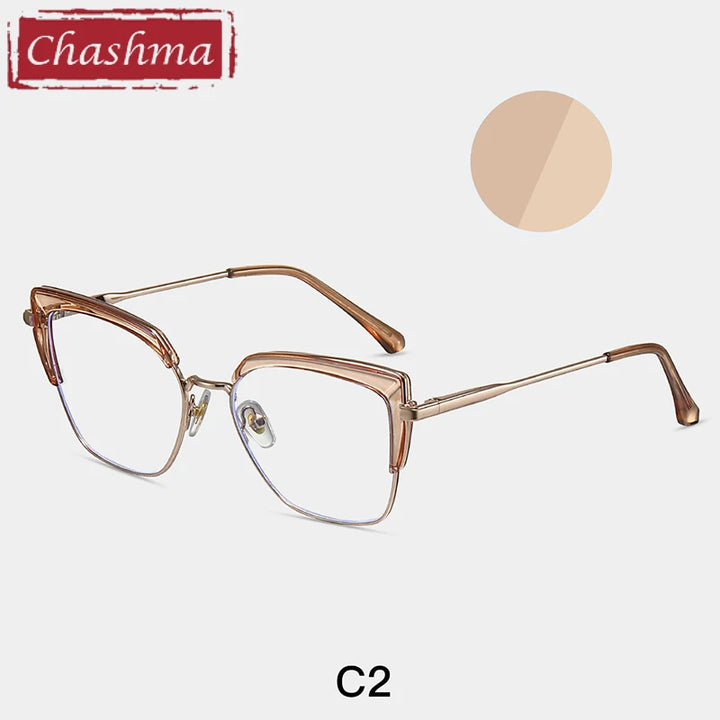 Chashma Women's Full Rim Cat Eye Tr 90 Titanium Eyeglasses 87318 Full Rim Chashma C2  