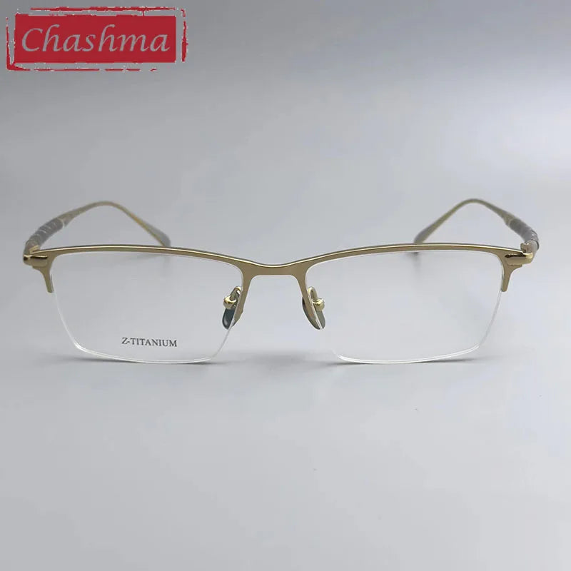 Chashma Unisex Semi Rim Square Brow Line Titanium Eyeglasses 27061 Semi Rim Chashma   