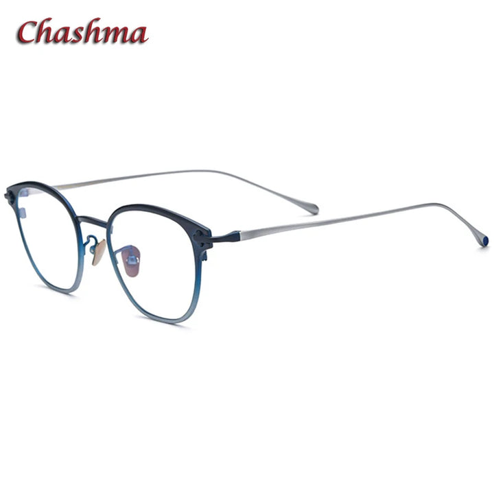 Chashma Ochki Unisex Full Rim Round Titanium Eyeglasses 4822 Full Rim Chashma Ochki   