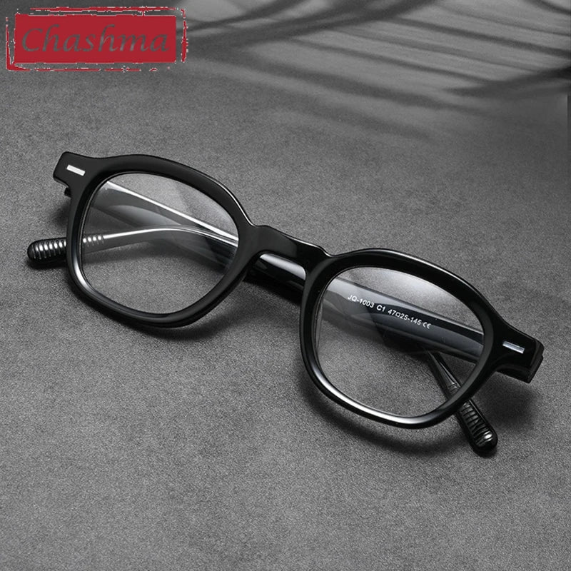 Chashma Ochki Unisex Full Rim Polygon Oval Acetate Eyeglasses 881003