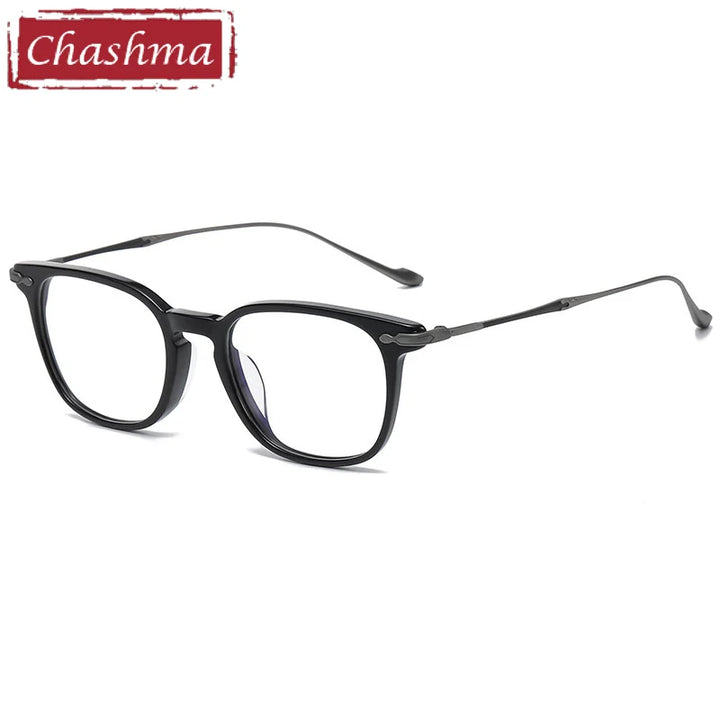 Chashma Unisex Full Rim Square Acetate Titanium Eyeglasses 685888