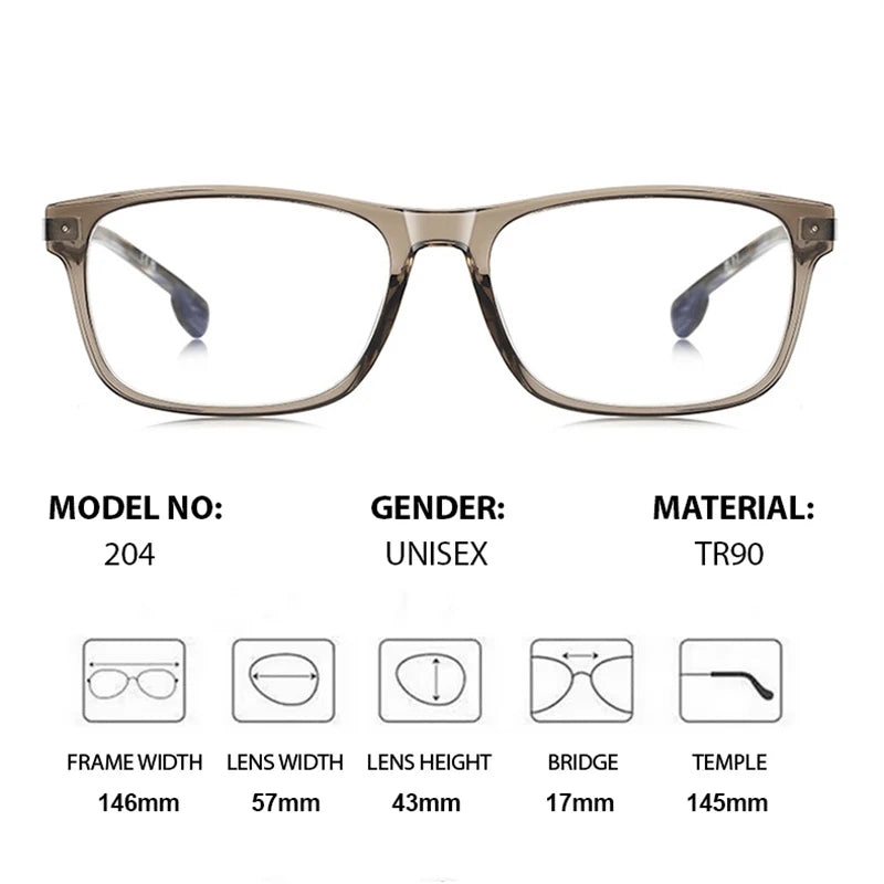 Chashma Ottica Unisex Full Rim Square Tr 90 Titanium Eyeglasses 73204