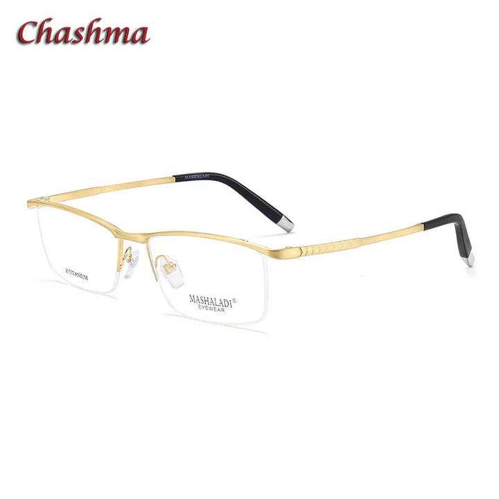 Chashma Ochki Men's Semi Rim Brow Line Titanium Eyeglasses 27803 Semi Rim Chashma Ochki   