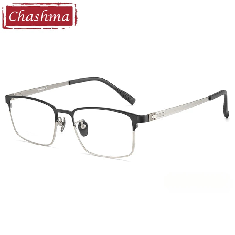 Chashma Ochki Men's Full Rim Big Square Titanium Eyeglasses 631287
