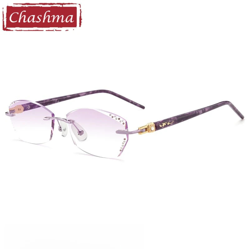 Chashma Women's Rimless Oval Butterfly Titanium Eyeglasses 669158