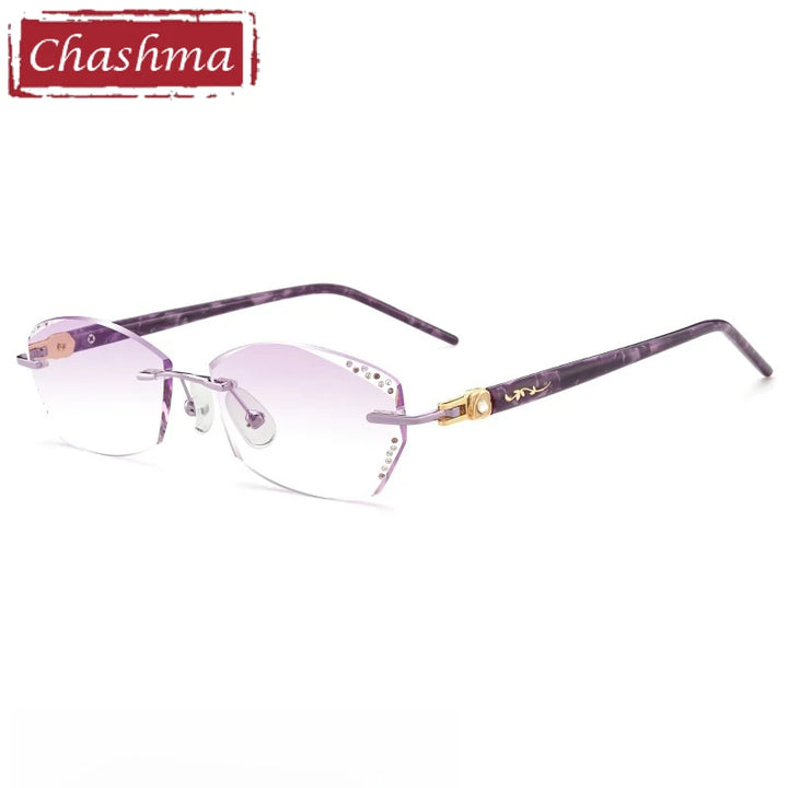 Chashma Women's Rimless Oval Butterfly Titanium Eyeglasses 669158