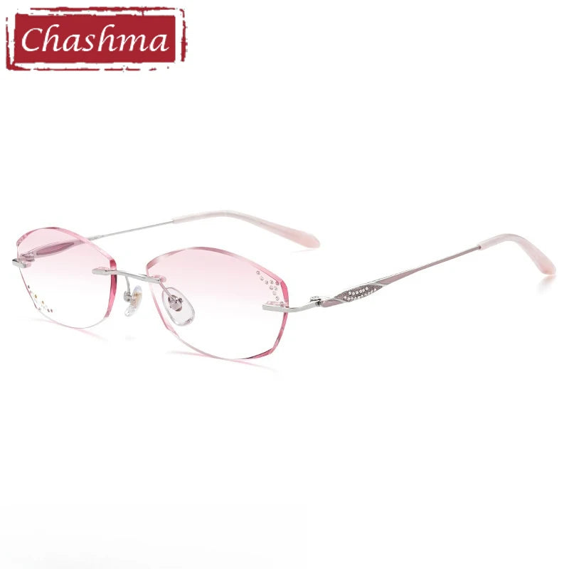 Chashma Women's Rimless Oval Square Titanium Eyeglasses 699142