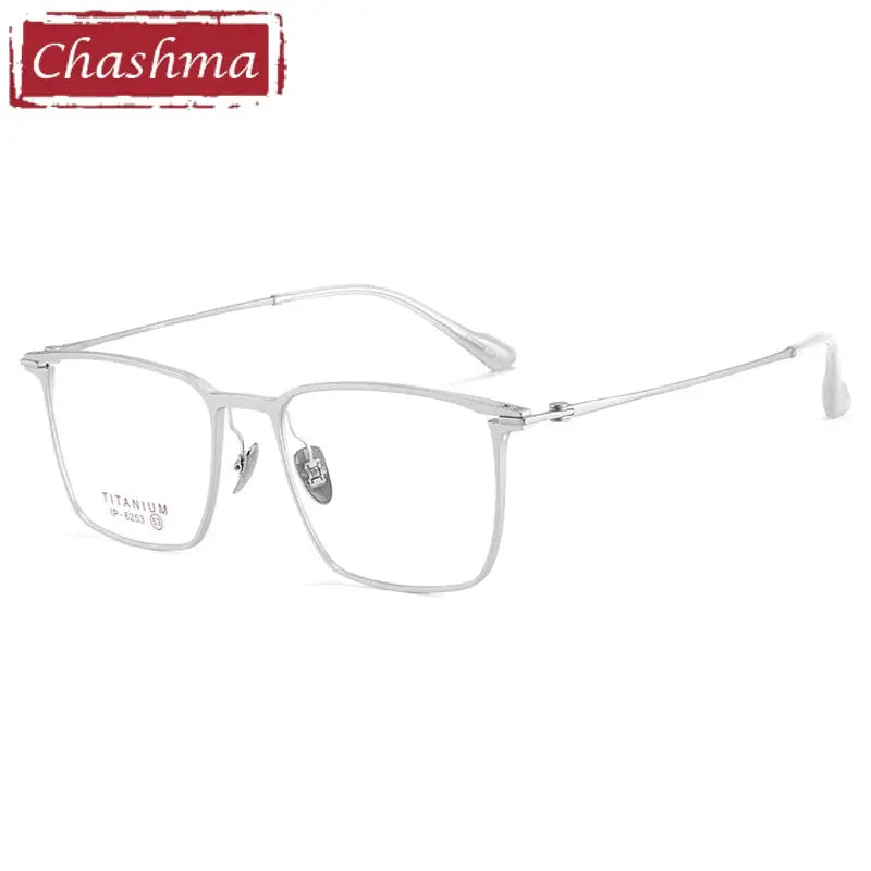 Chashma Ottica Men's Full Rim Square Titanium Eyeglasses 776253 FuzWeb