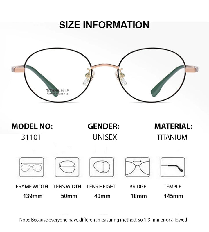 Chashma Women's Full Rim Round Titanium Eyeglasses 31101 Full Rim Chashma   