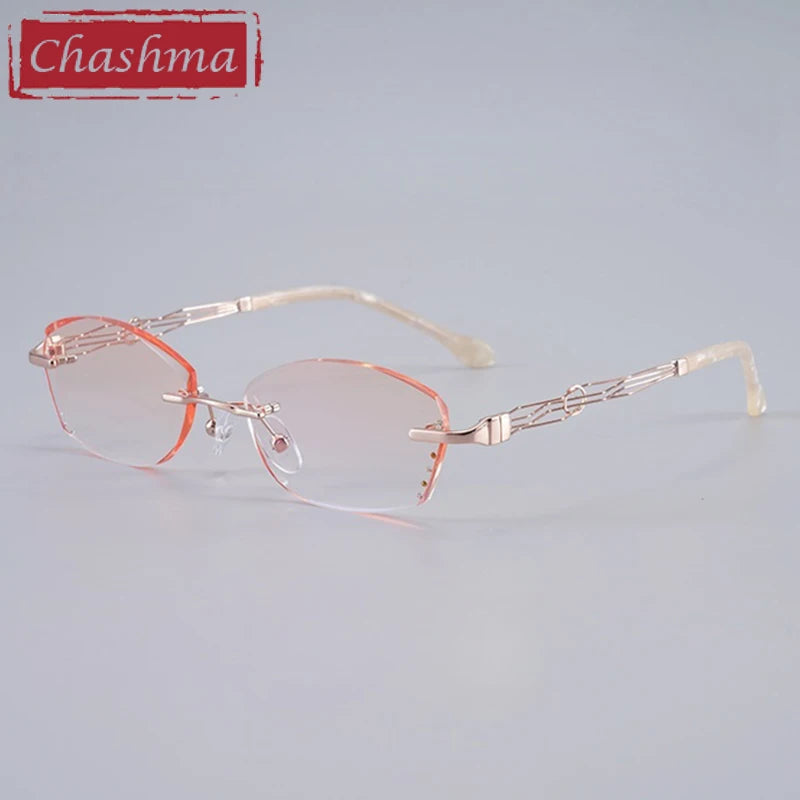 Chashma Women's Rimless Oval Square Titanium Eyeglasses 658072