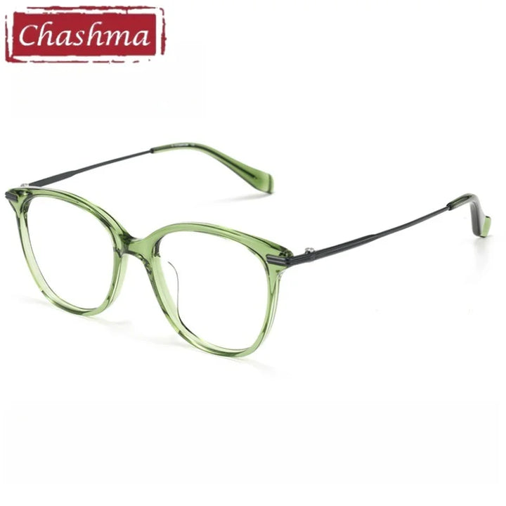 Chashma Women's Full Rim Oval Cat Eye Acetate Titanium Eyeglasses 790005