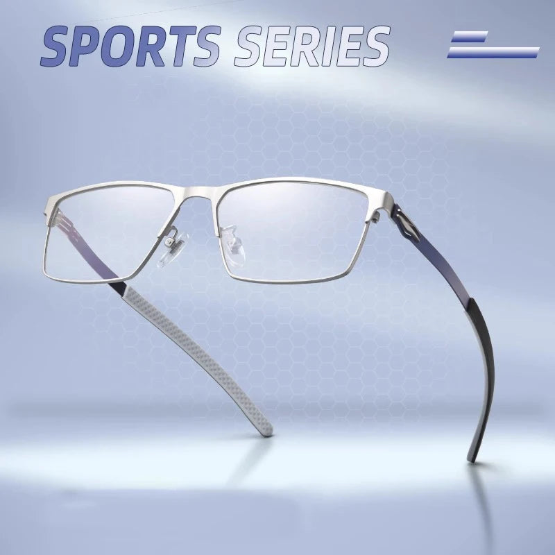 KatKani Men's Full Rim Square Screwless Alloy Sport Eyeglasses 8369 Full Rim KatKani Eyeglasses   