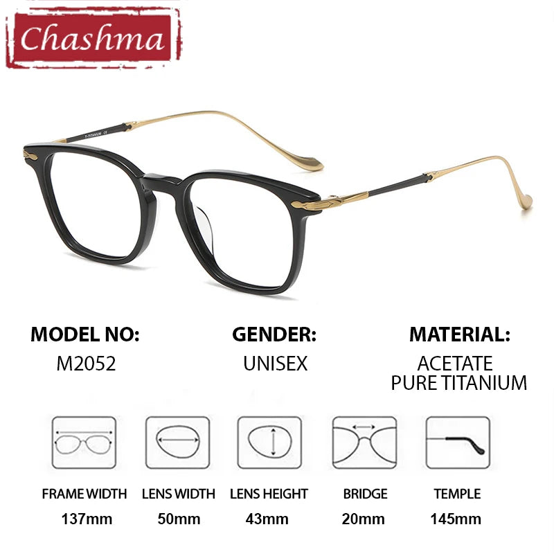 Chashma Ochki Women's Full Rim Square Acetate Titanium Eyeglasses 932052