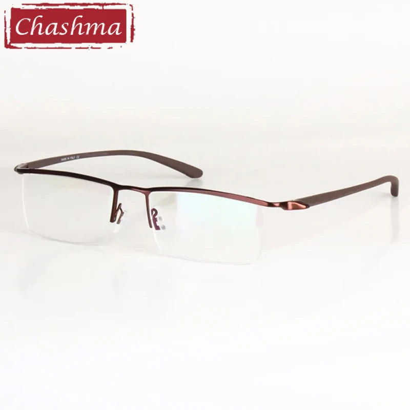Chashma Men's Semi Rim Square Brow Line Alloy Eyeglasses 543018