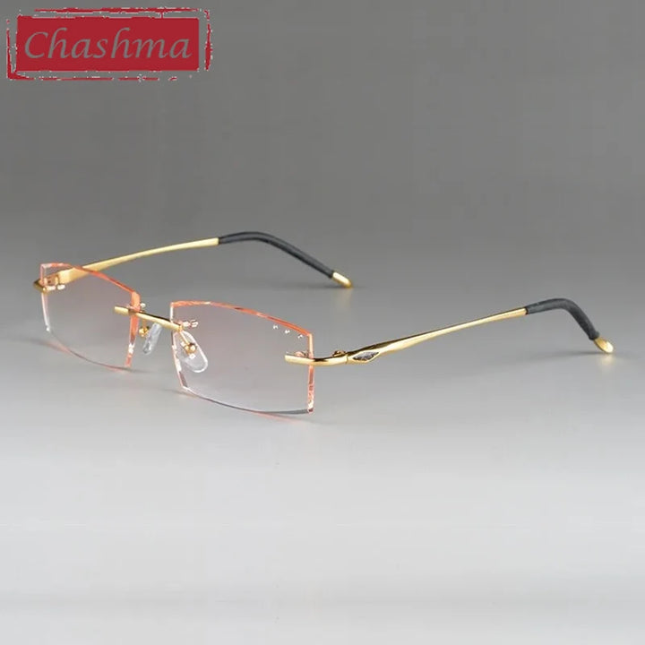 Chashma Ottica 65077 men's rimless titanium prescription eyeglasses — view 7