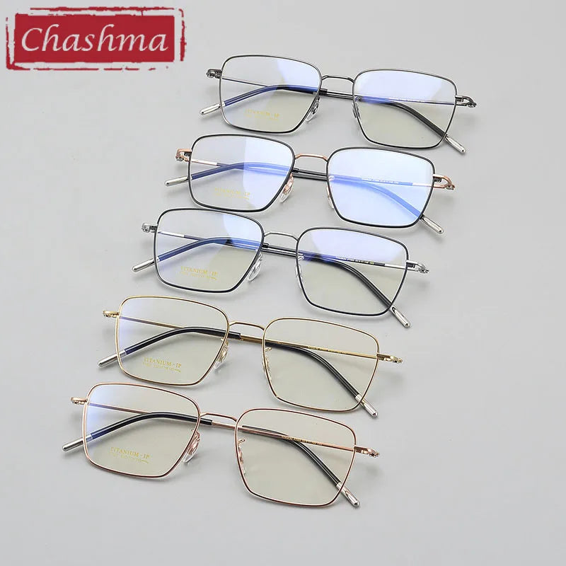 Chashma Ottica Unisex Full Rim Square Titanium Eyeglasses 7003 Full Rim Chashma Ottica   