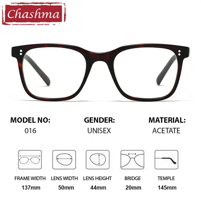 Chashma Women's Full Rim Square Acetate Eyeglasses 966016