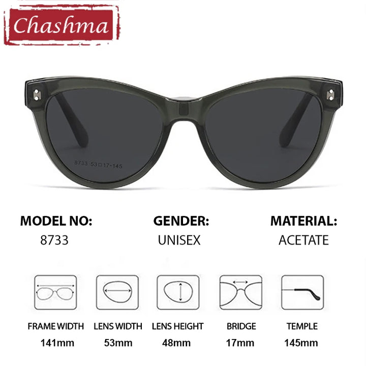 Chashma Ochki Women's Cat Eye Tr 90 Titanium Eyeglasses Clip On Sunglasses 938733