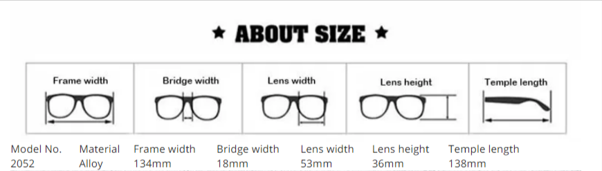 Women's Half Rim Eyeglasses Alloy Frame 2052 Semi Rim Bclear   